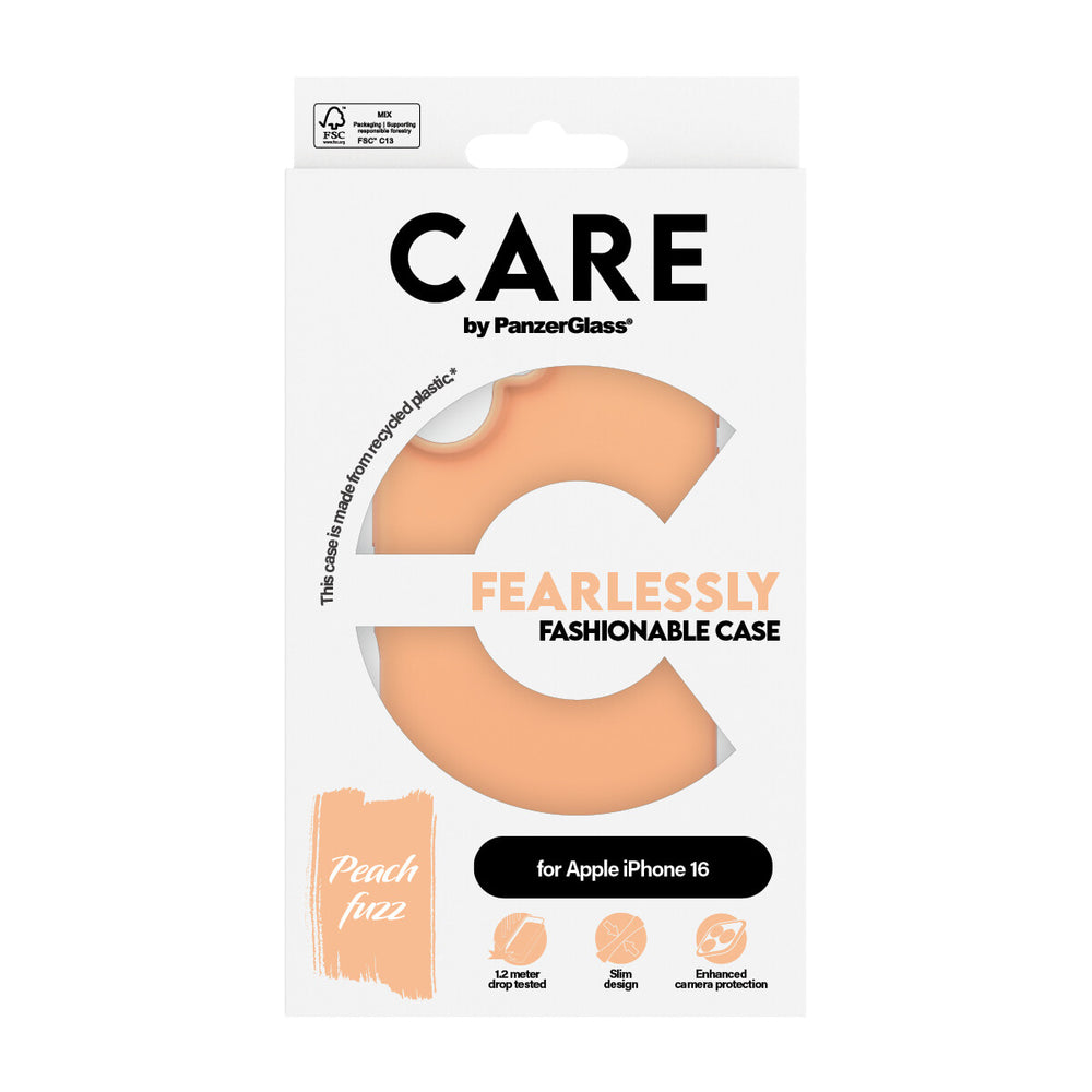 PanzerGlass CARE by PG Peachy iPhone16 6.1 mobiltelefonfodral Omslag Transparent